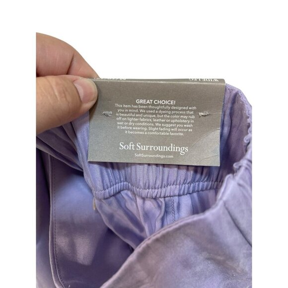 Soft Surroundings Wide Leg Pants Purple Lavender Flowy Full Length NWT Medium - Picture 4 of 10